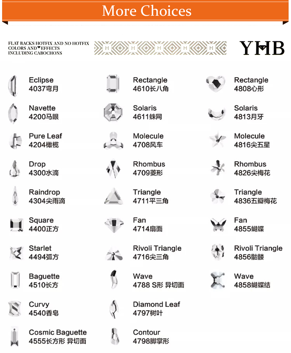 Cristais de Glitter YHB, Stras - Platinum 8280 avaliação e preço