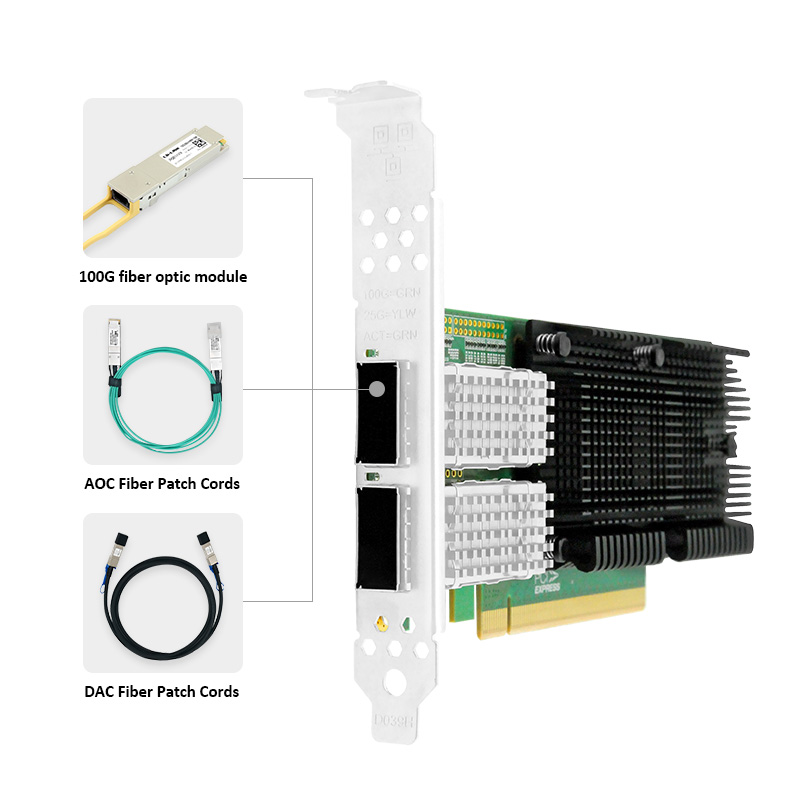 Placa de rede LR-LINK 1014PF 1 - 100Gbe Qsfp28 Network Card avaliação e preço